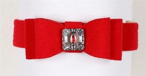 Susan Lanci Really Big Bow Ultrasuede Collars in Many Colors