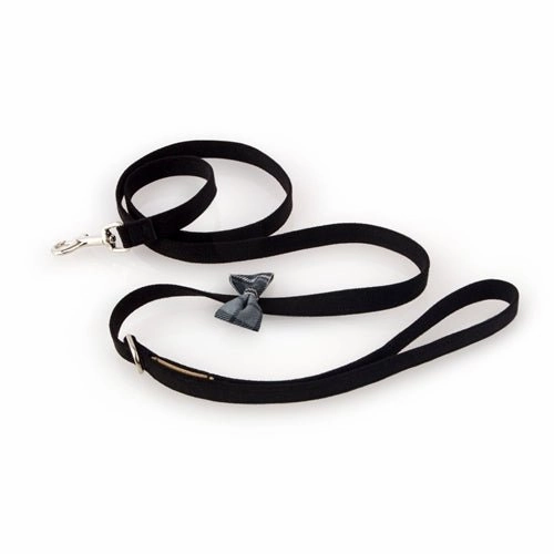 Susan Lanci Scotty Collar Charcoal Plaid - Black