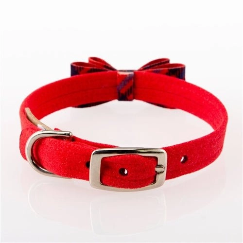 Susan Lanci  Scotty Collar Chestnut Plaid - Red Pepper