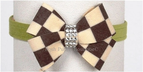 Susan Lanci Windsor Check Collection Ultrasuede Collars- Nouveau Bow Style and Many Colors