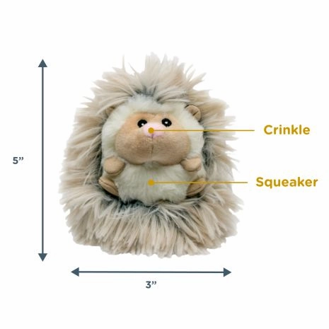 Tall Tails Fluffy Baby Hedgehog with Squeaker Dog Toy