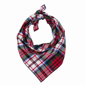Tartan Flannel Plaid Classic Tie Dog Bandana Red