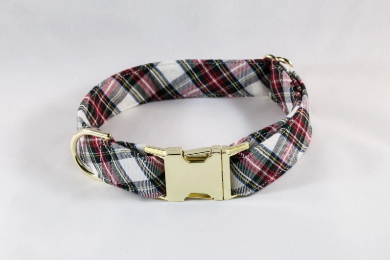 Tartan Plaid Bow Tie Dog Collar