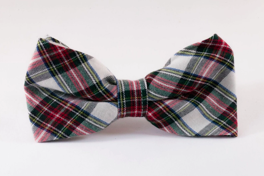 Tartan Plaid Bow Tie Dog Collar