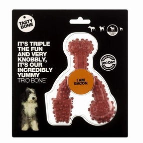 TastyBone Dog Toy Nylon Bacon Trio Bone for Small Dogs