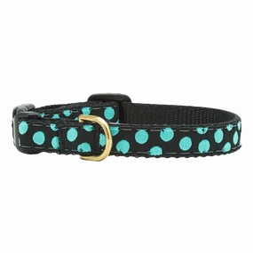 Teacup Collar | Black & Aqua Dots