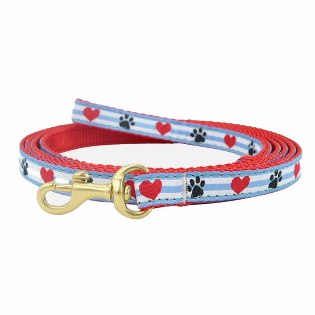 Teacup Leash | Pawprint Stripes