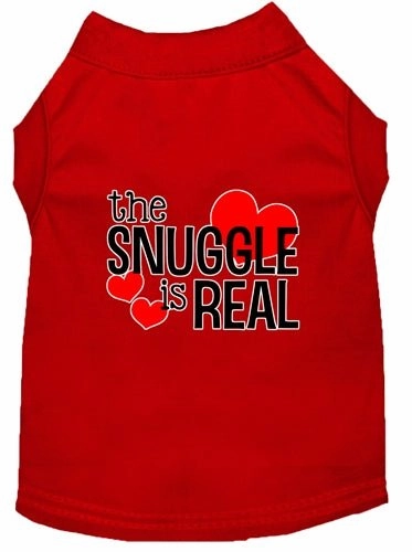 The Snuggle is Real Screen Print Dog Shirt in Many Colors