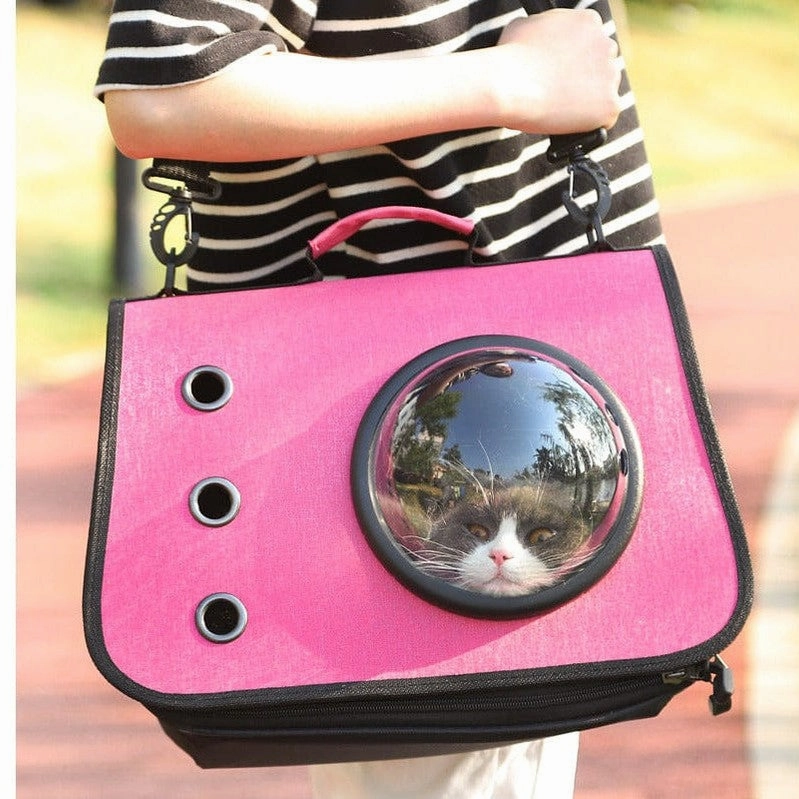 Three-Hole Breathable Linen Space Cover Foldable Cat Bagpet Carriers 40*25*25Cm
