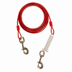 Tie out Cable With Spring Heavy Duty 6m red