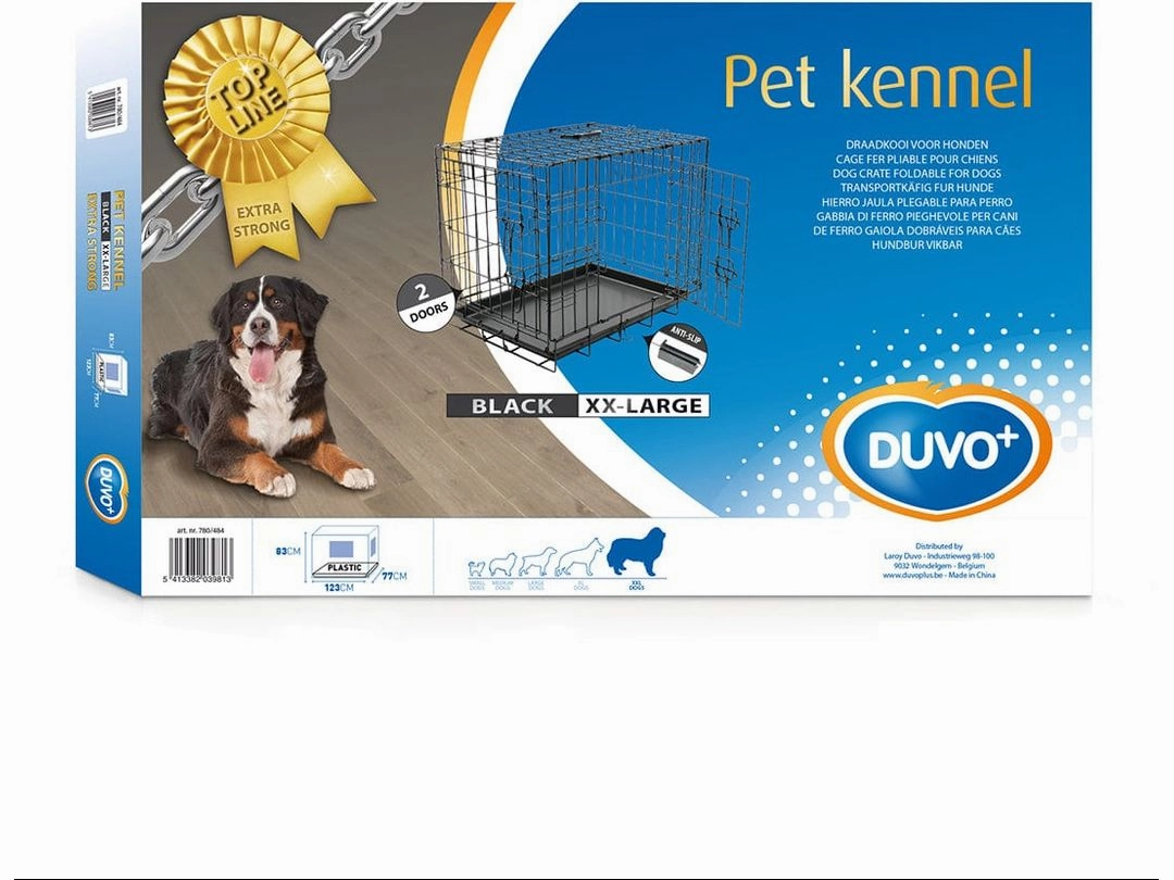 Topline Dog Crate 2 Doors Plastic Tray