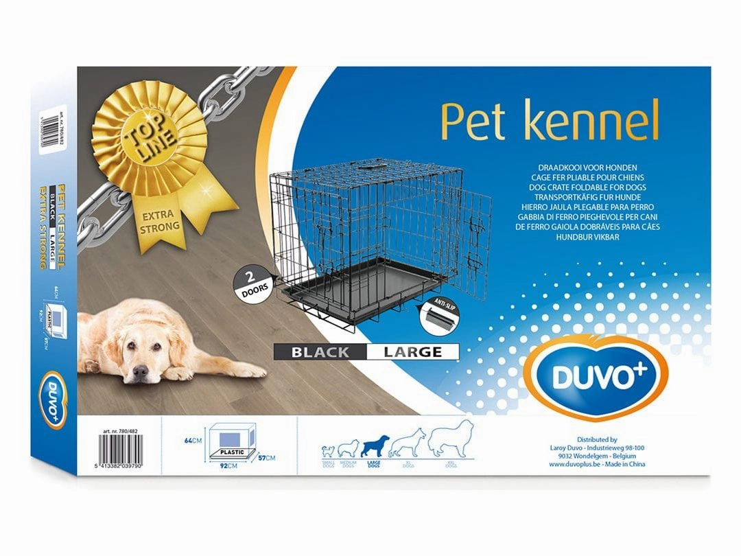 Topline Dog Crate 2 Doors Plastic Tray