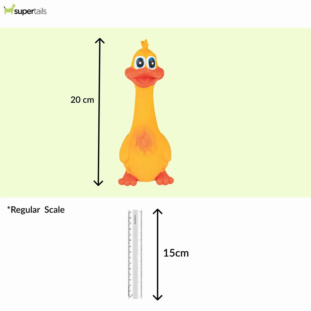 Trixie Duck Latex with Original Animal Sound Toy for Dogs (Yellow)