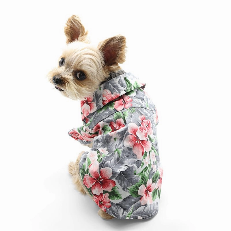 Tropical Floral Shirt Gray