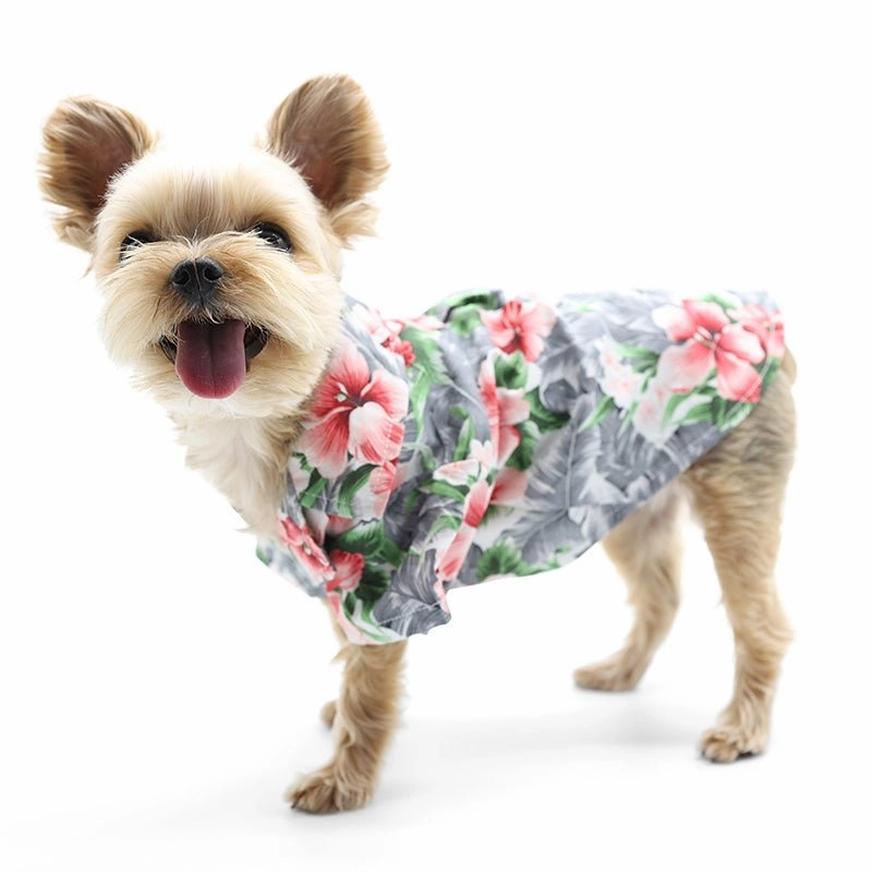 Tropical Floral Shirt Gray