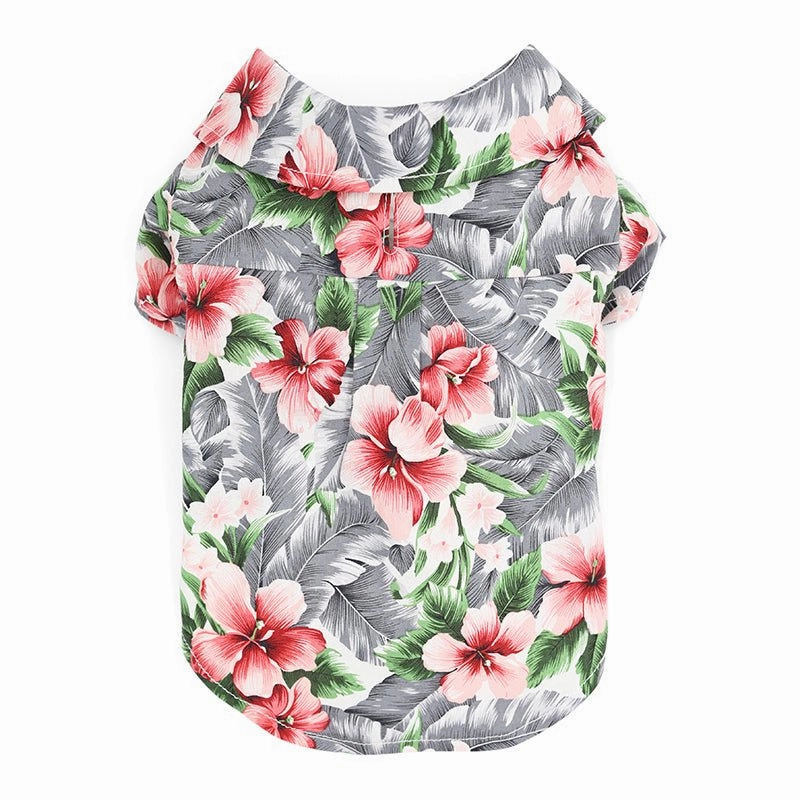 Tropical Floral Shirt Gray