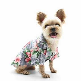Tropical Floral Shirt Gray