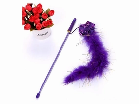 Turkey fluff with rattling paper ball funny cat stick 30cm
