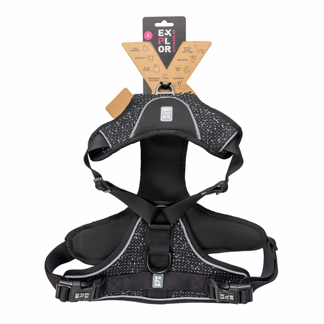 Ultimate Fit No-Pull harness Fashion L - 48-58cm - 58-81cm granite black