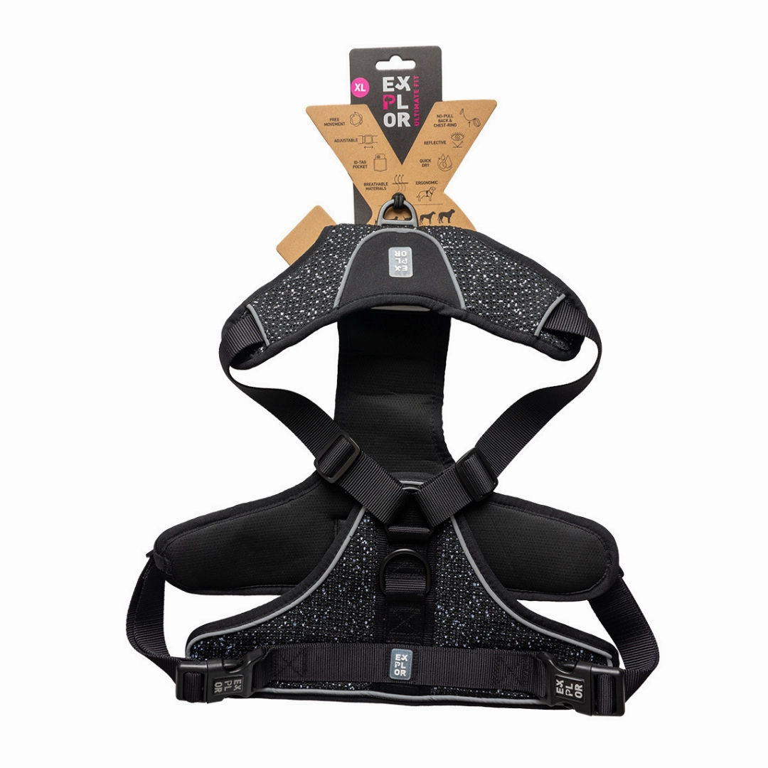 Ultimate Fit No-Pull harness Fashion XL - 52-66cm - 71-104cm granite black