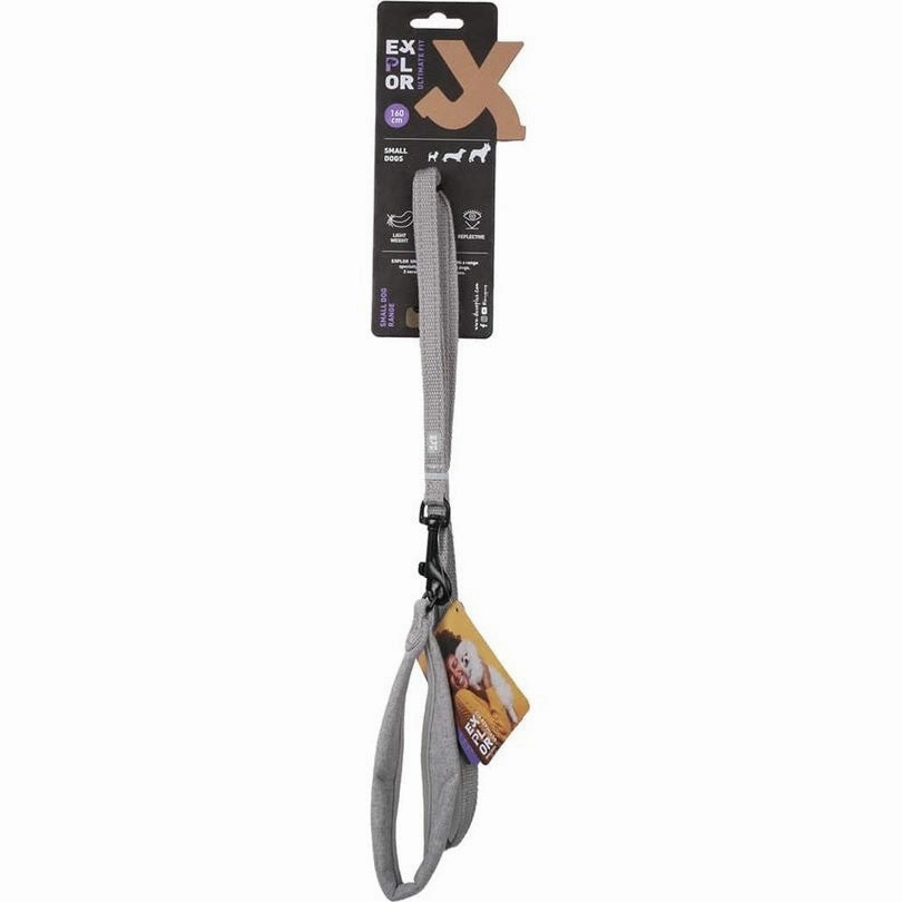 Ultimate fit small dog leash 160cm - 12mm grey