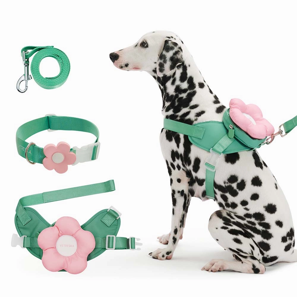 VETRESKA Flora Collar, Backpack Harness & Leash Set For Cats & Dogs
