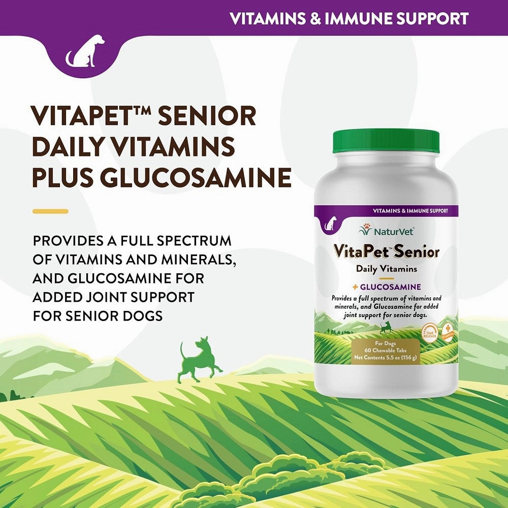VitaPet Senior Daily Vitamins Plus Glucosamine Dog Chewable Tablets
