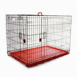 VOYAGER WIRE CRATE - 2 DOORS M,  RED
