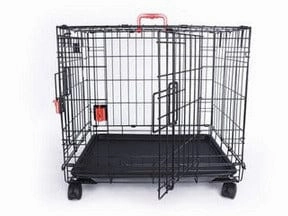 VOYAGER Wire Crate - 2 doors with Wheels patented SECURO lock Black
