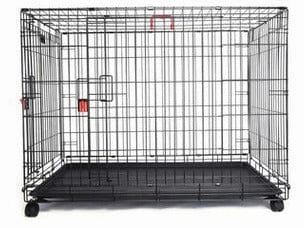 VOYAGER Wire Crate - 2 doors with Wheels patented SECURO lock Black