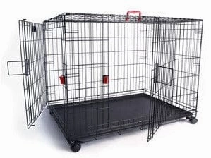 VOYAGER Wire Crate - 2 doors with Wheels patented SECURO lock Black