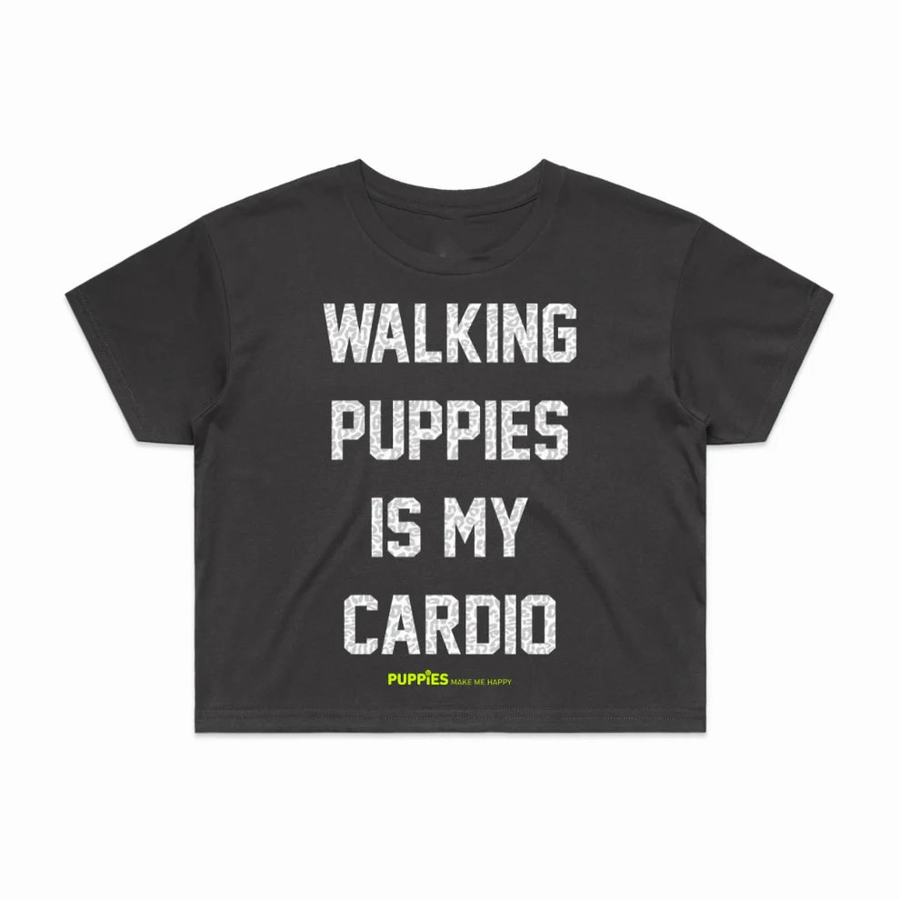 Walking Puppies is My Cardio Leopard Print in Black