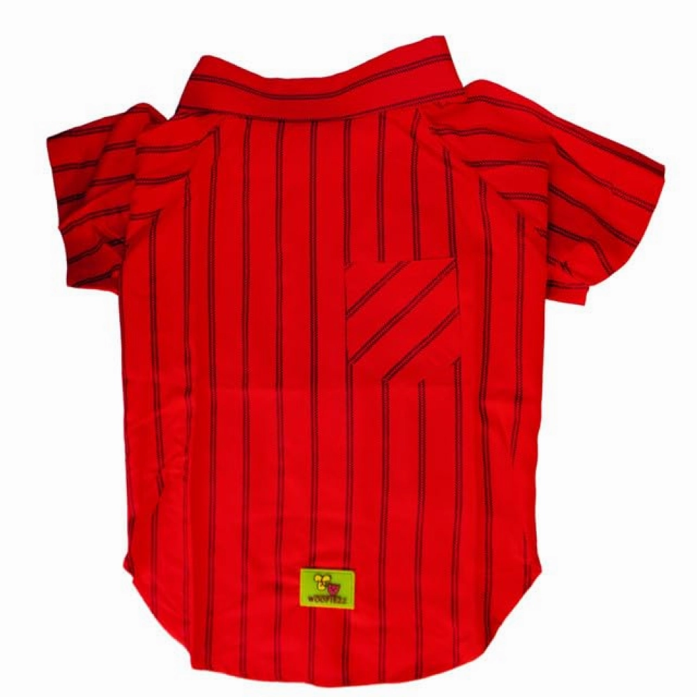 Woofiezz Bold Blaze Party Shirt for Dogs and Cats (Red)