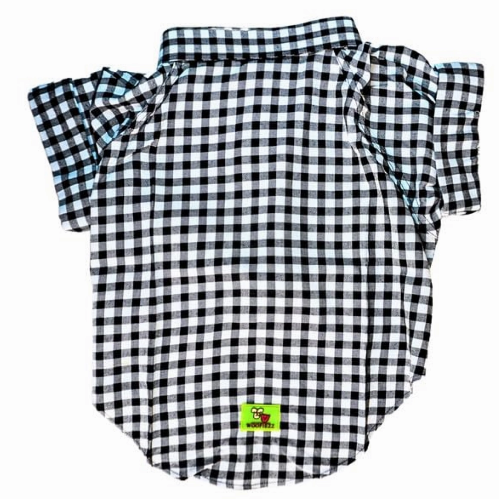 Woofiezz Monochrome Check Classic Shirt for Dogs and Cats (Black/White)