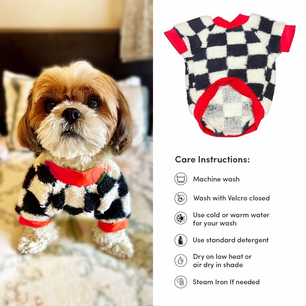 Woofiezz Soft & Cosy Checked Winter Sweater for Dogs and Cats (Red)