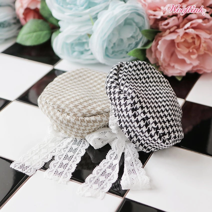 Wooflink Houndstooth Beret - Black