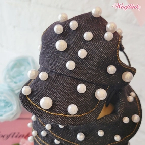 Wooflink My Pearl Denim Cap in Black