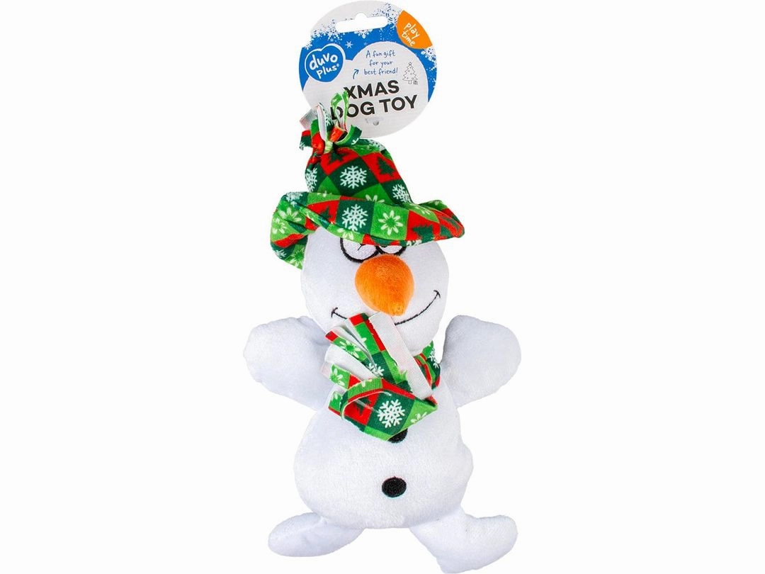 Xmas Plush snowman Max 26x18x12cm white