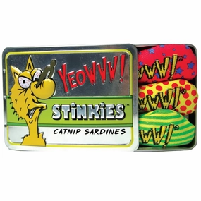 Yeowww! Catnip Stinkies Sardines Cat Toy 3-Pack Tin