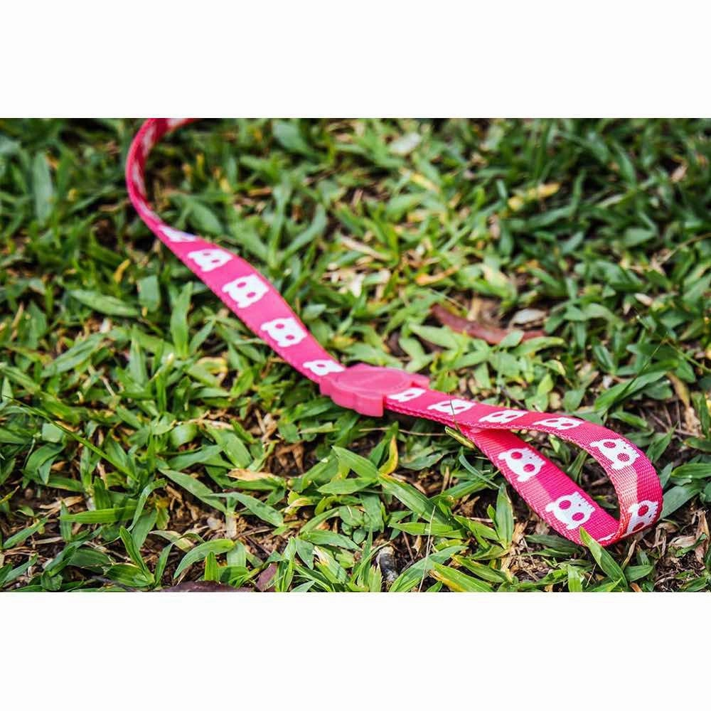 Zee.Dog Pink Skull Dog Leash